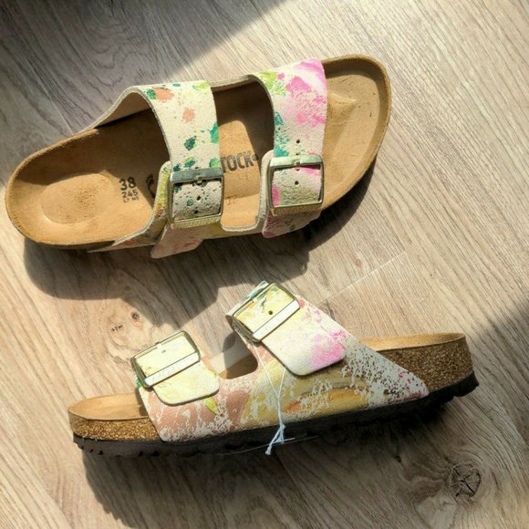 Birkenstock Shoes - Birkenstock Arizona Flower Crush Suede Sandals